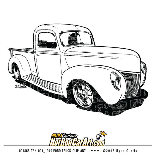 001866-TRN-001_1940 Ford Truck-Clip-Art