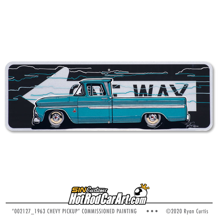 Hand Painted Aluminum Road Sign