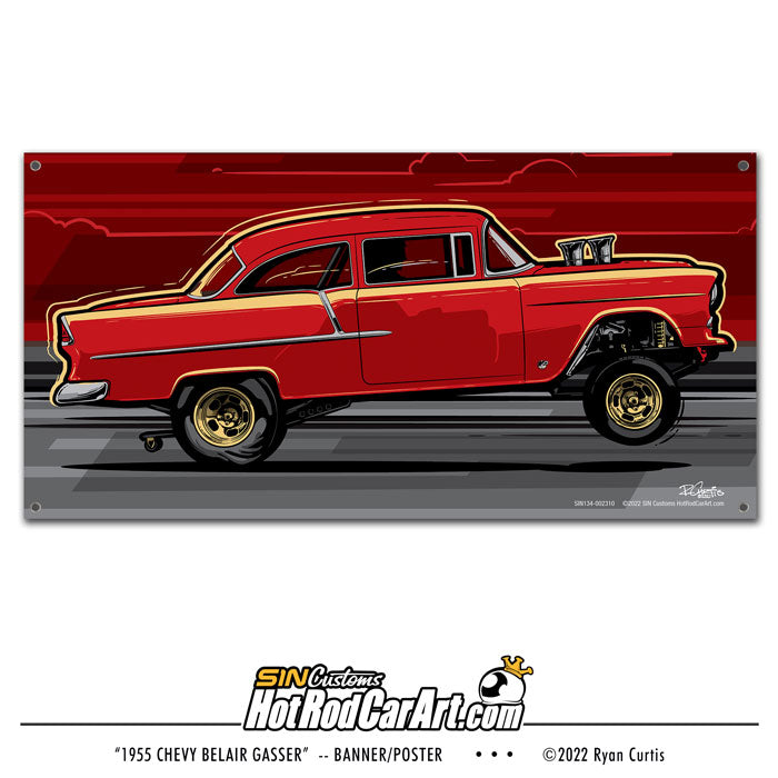 1955 Chevy Belair Gasser - Banner/Poster