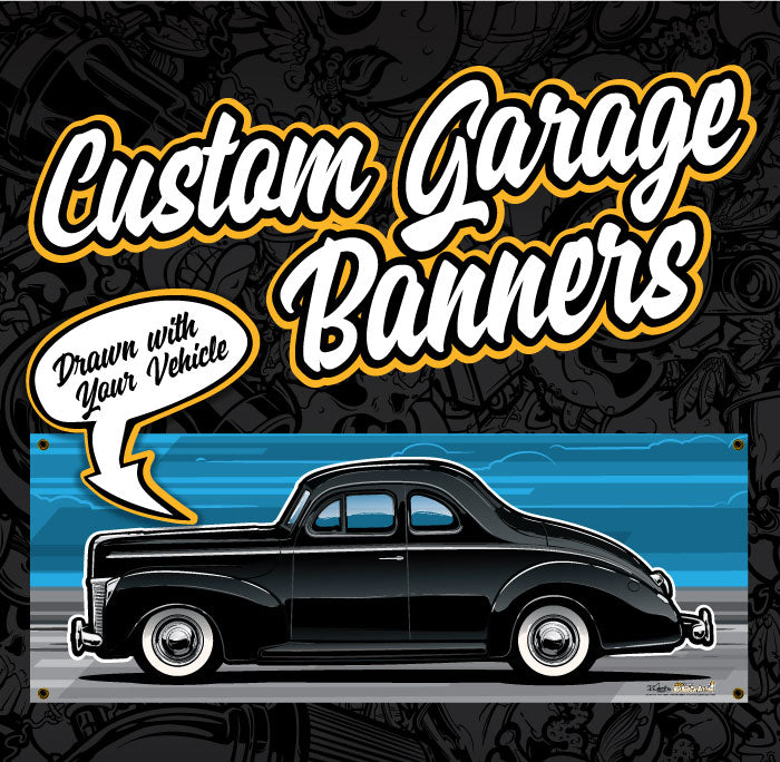 Custom Illustrated Shop/Garage Banner