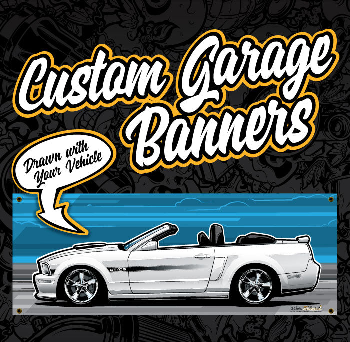 Custom Illustrated Shop/Garage Banner