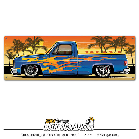 1987 Chevy Square Body C10 -- Metal Print Sign