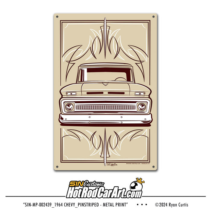 1964 Pinstriped Chevy - Metal Print