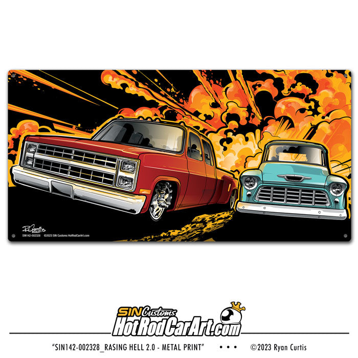 Raising Hell 2.0 - Metal Print