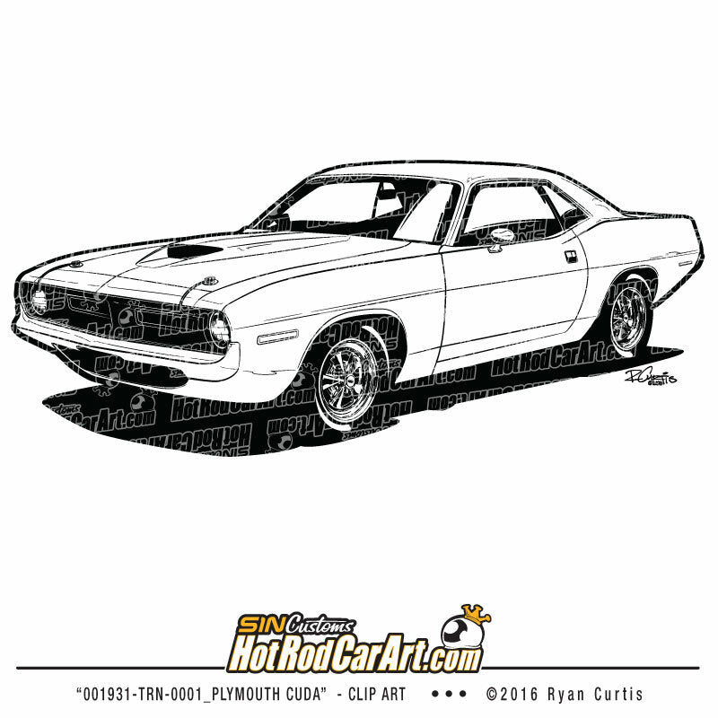 001931-TRN-0001_1970 Plymouth Cuda - Clip Art