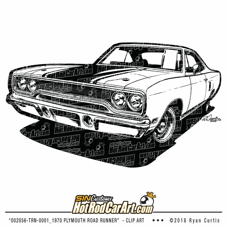 002056-TRN-0001_1970 Plymouth Road Runner - Clip Art