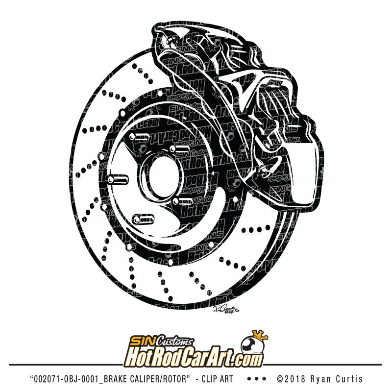 002071-OBJ-0001-Caliper-Rotor - Clip Art