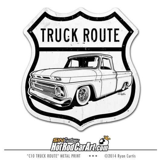 US Truck Route - Metal Street Sign