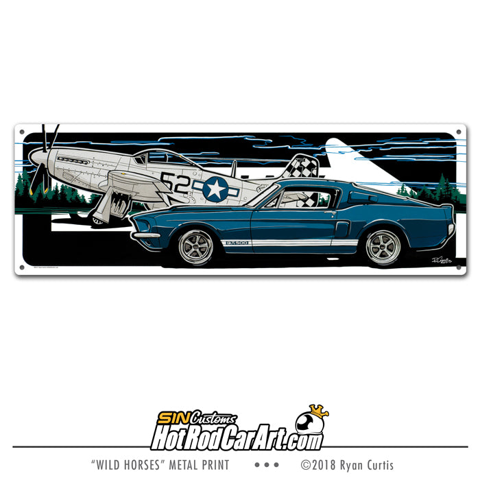 Wild Horses - One Way Metal Street Sign