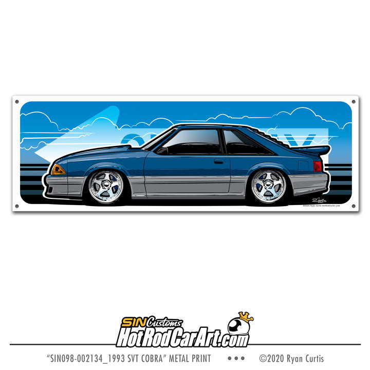 1993 Ford Mustang SVT Cobra  -- One Way - Metal Street Sign