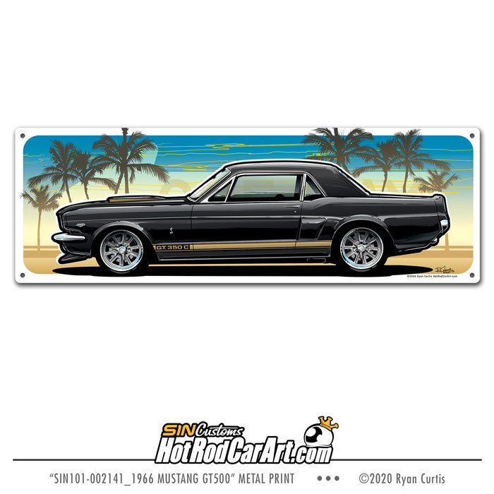 1966 Ford Mustang GT 350  -- One Way - Metal Street Sign