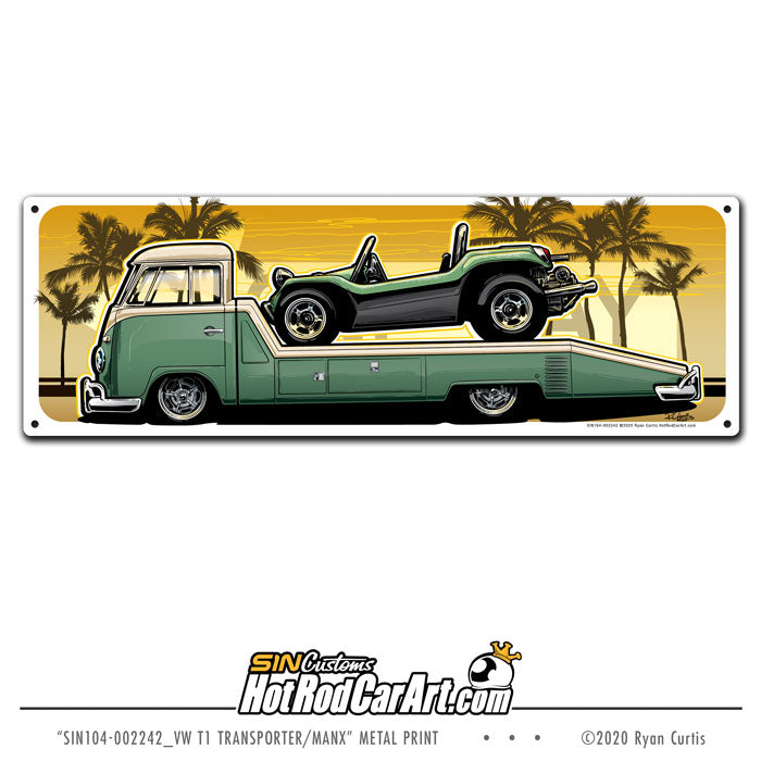 VW T1 Transporter / Meyers Manx  -- One Way - Metal Street Sign