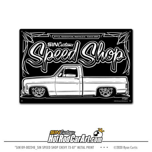 Speed Shop Chevy 73-87 - Metal Sign Print