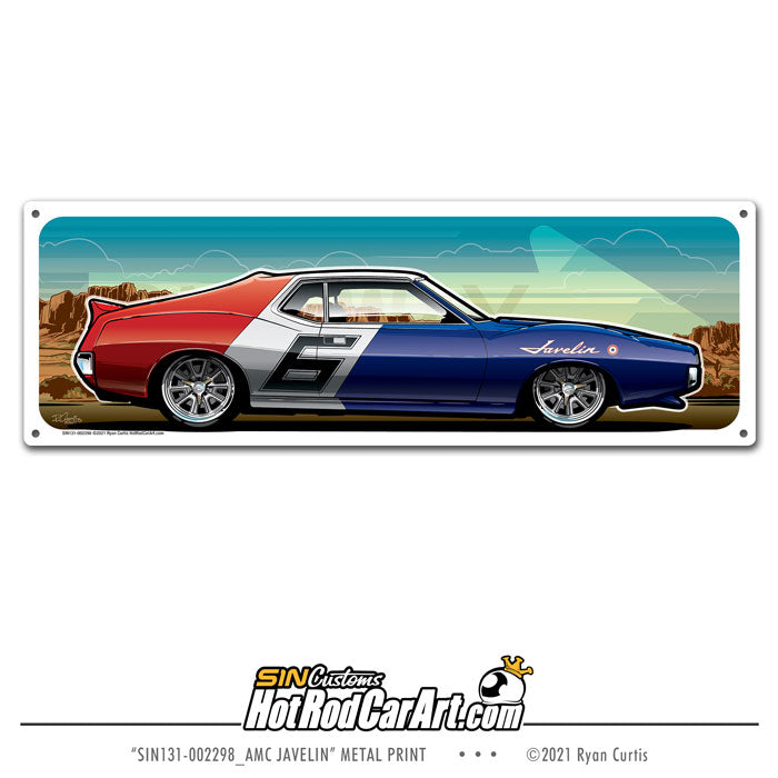 1970 AMC Javelin  -- One Way - Metal Street Sign