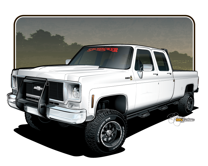 Vehicle Rendering - 1977 Chevy Crew Cab 4x4