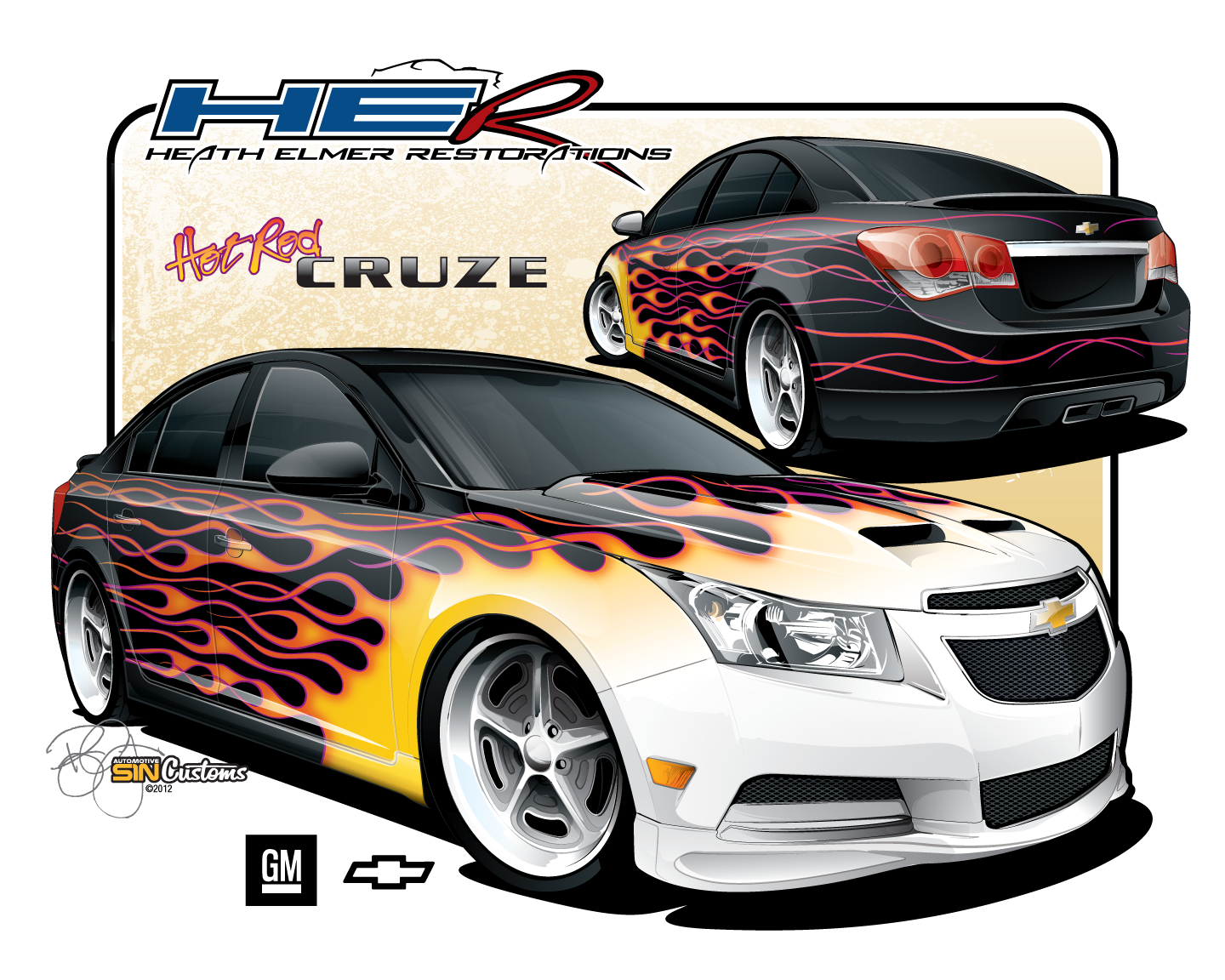 Vehicle Rendering - 2012 Chevrolet “Hot Rod Cruze” Concept