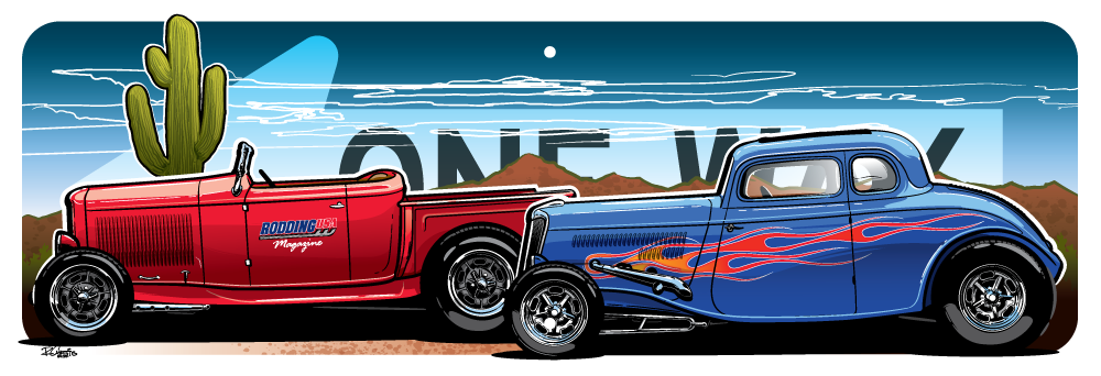 Digital illustration - One Way – Rodding USA