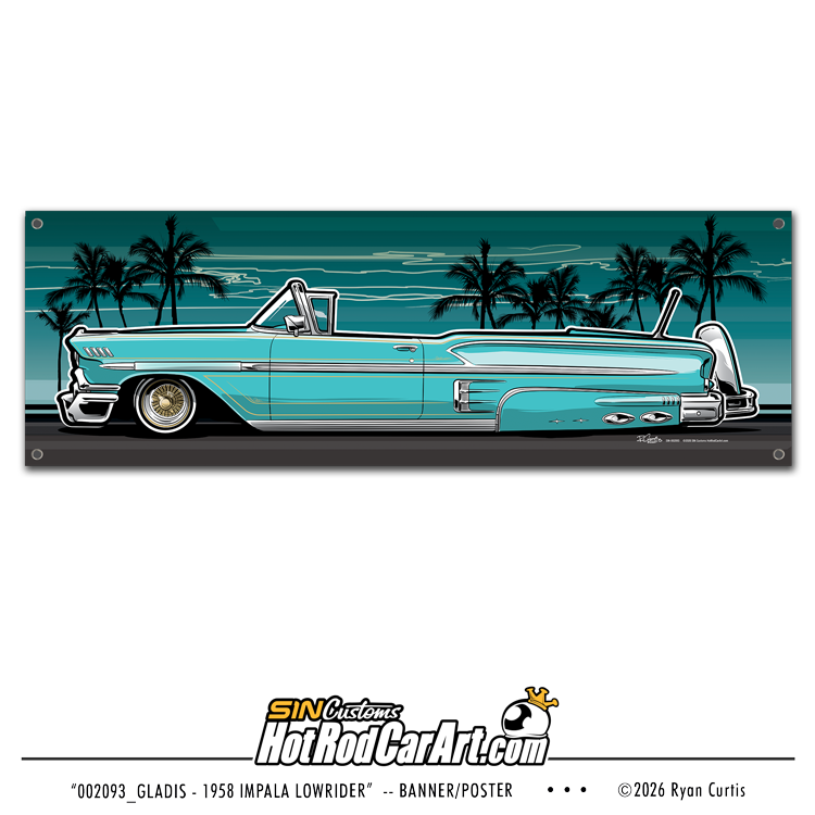 1958 Impala Lowrider - Banner/Poster
