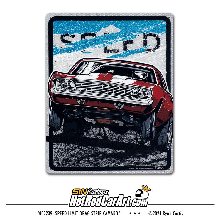 Speed Limit Drag Strip Camaro - Banner/Poster