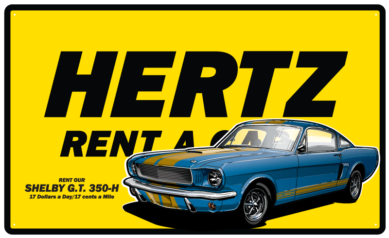 Digital illustration - Black & Gold Legacy – GT350H Hertz Tribute