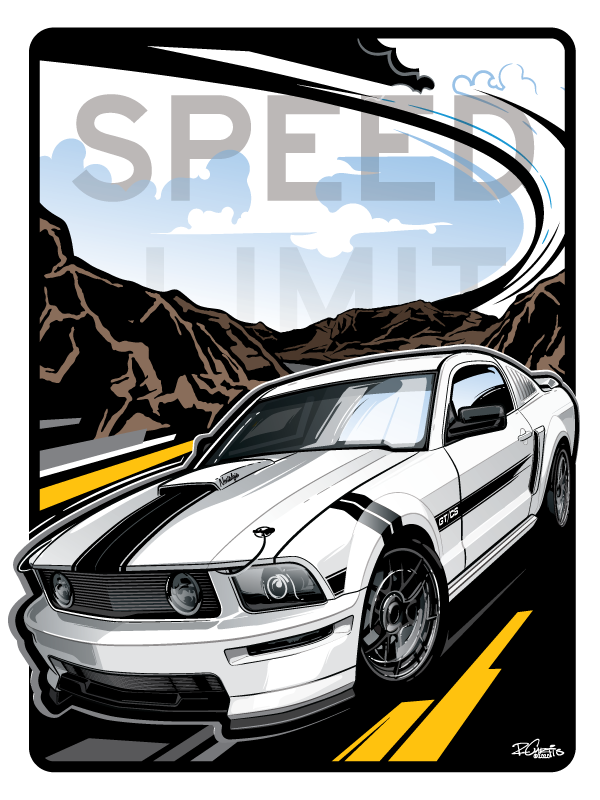 Digital illustration - Speed Limit – GT/CS Desert Run