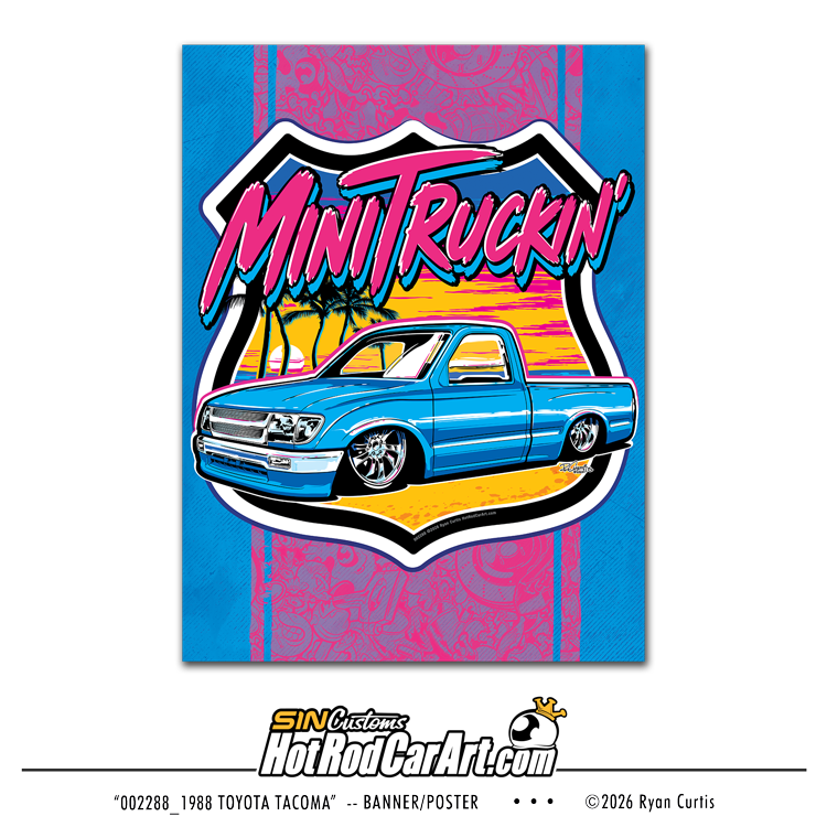 Mini Truckin Toyota - Banner/Poster