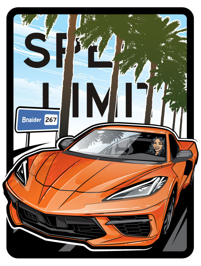 Digital illustration - Speed Limit – C8 Open Road