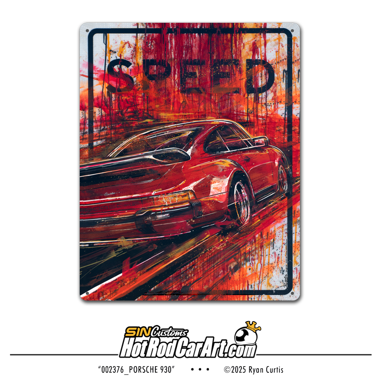 Autumn Porsche 930   -- Metal Print Sign
