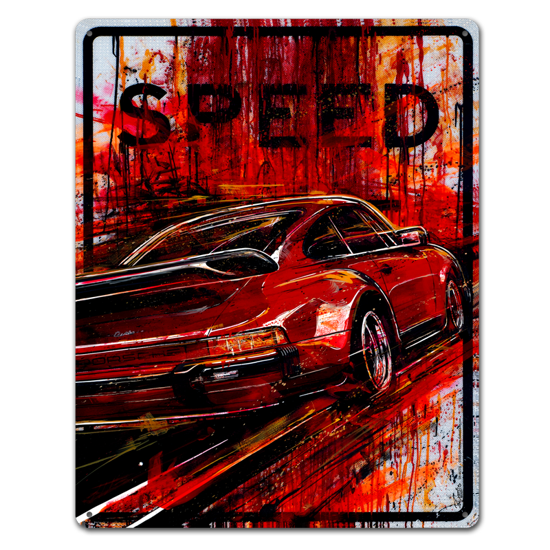 Autumn Porsche 930   -- Metal Print Sign