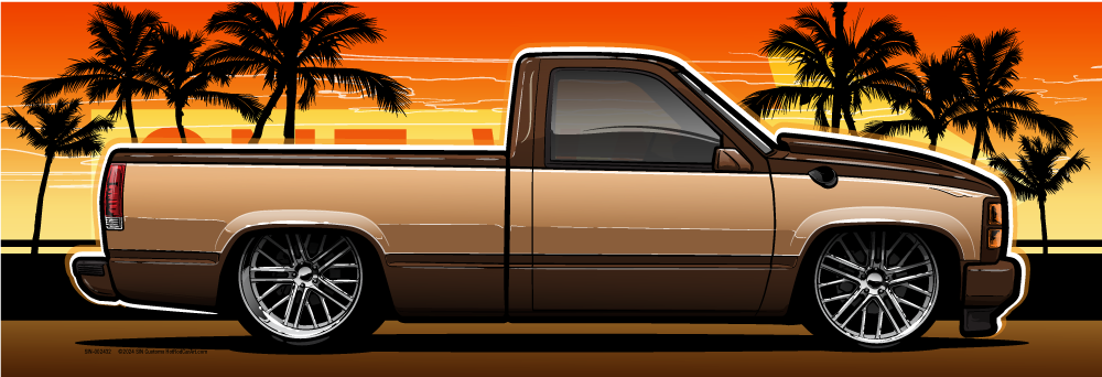 Digital illustration - Sunset Low – OBS Chevy