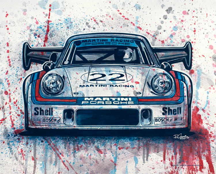 "1974 Porsche 911 Carrera — Martini Racing" – Original Automotive Fine Art