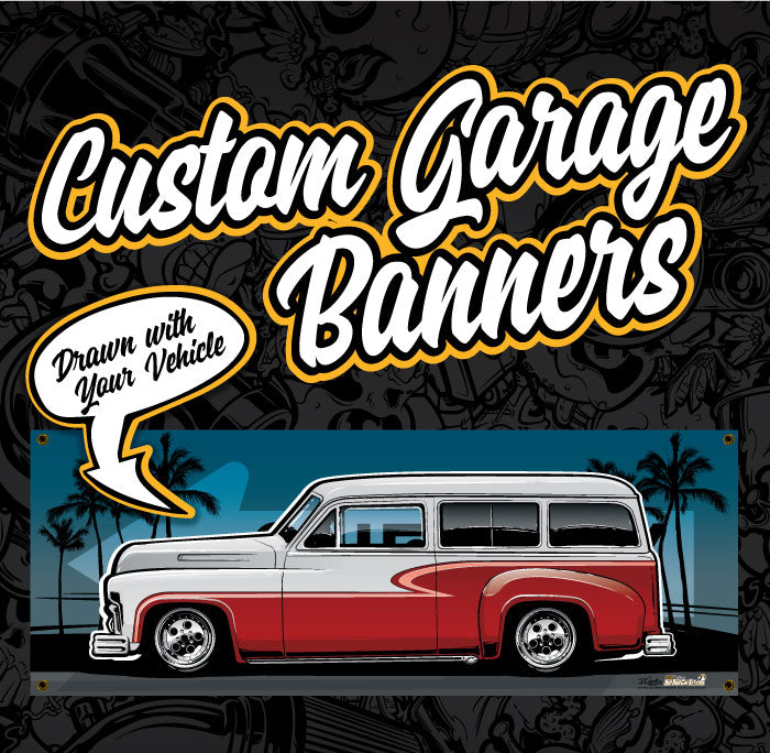 Custom Illustrated Shop/Garage Banner