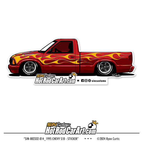 Chevy S10 -- Sticker – SIN Customs - HotRodCarArt.com