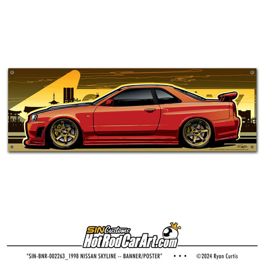 1998 Nissan Skyline GTR R34 - Banner/Poster