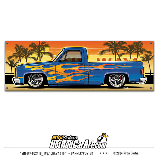 1987 Square Body Chevy C10 - Banner/Poster