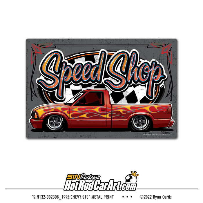 1995 Chevy S10 Speed Shop - Metal Sign Print