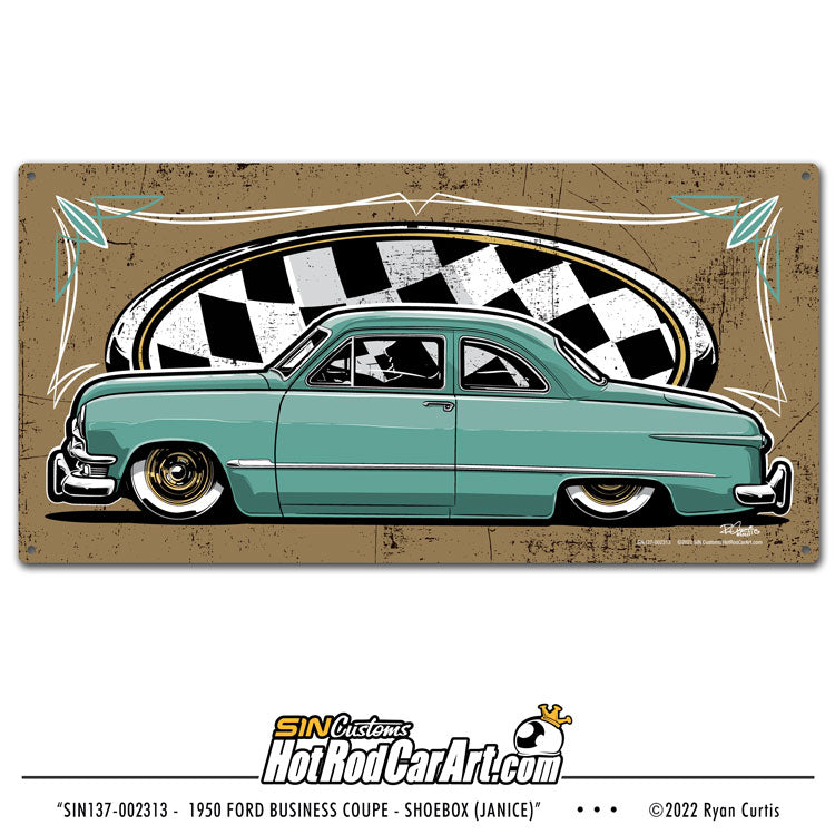 1950 Ford Business Coupe - Shoebox (Janice) - Metal Print