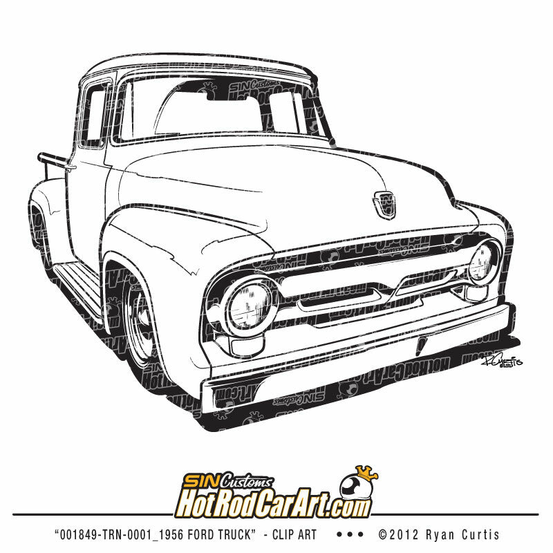 001849-TRN-0001_1956 Ford Truck - Clip Art