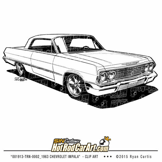 001913-TRN-0002_1963 Chevrolet Impala - Clip Art