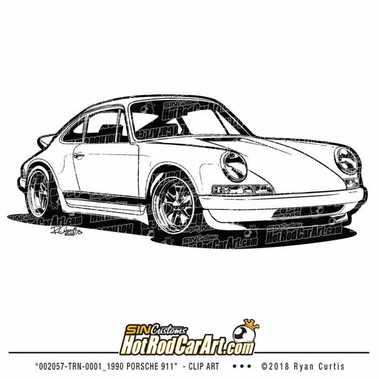 002057-TRN-0001_1990 Porsche 911 - Clip Art