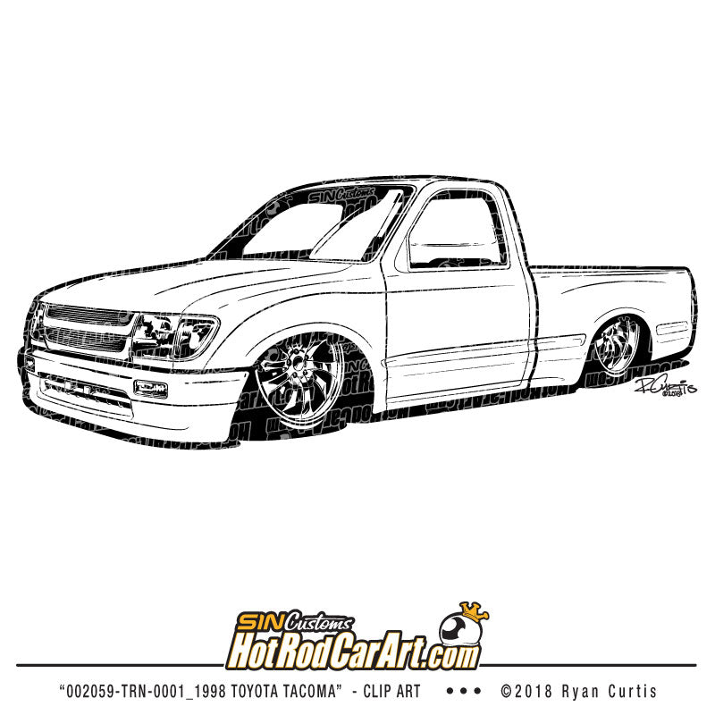 002059-TRN-0001_1998 Toyota Tacoma Truck - Clip Art