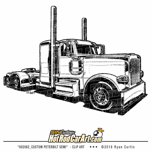 002062-TRN-0001_Custom Peterbilt Semi Tractor - Clip Art