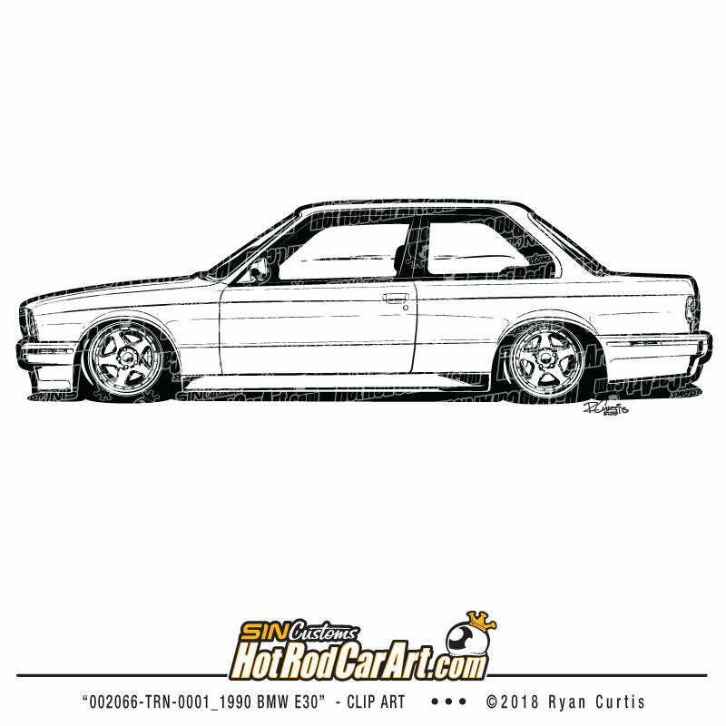 002066-TRN-0001_1990 BMW E30 - Clip Art