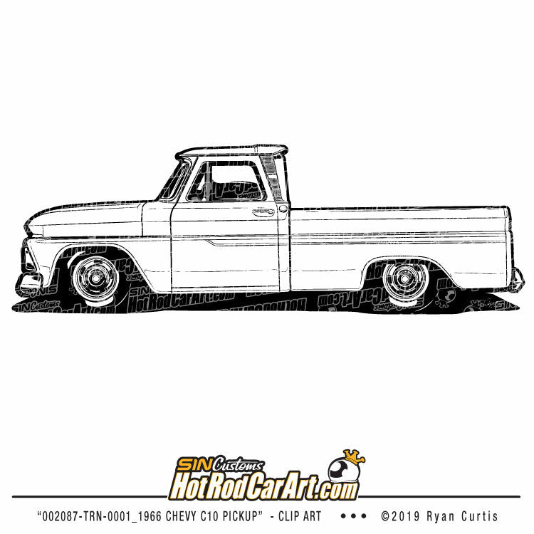 002087-TRN-0001_1966 Chevy C10 Pickup - Clip Art