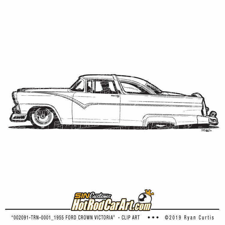 002091-TRN-0001_1955 Ford Crown Victoria - Clip Art