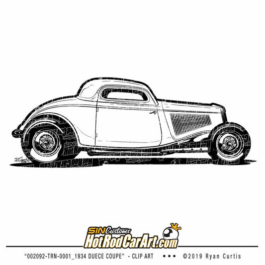 002092-TRN-0001_1934 Deuce Coupe - Clip Art