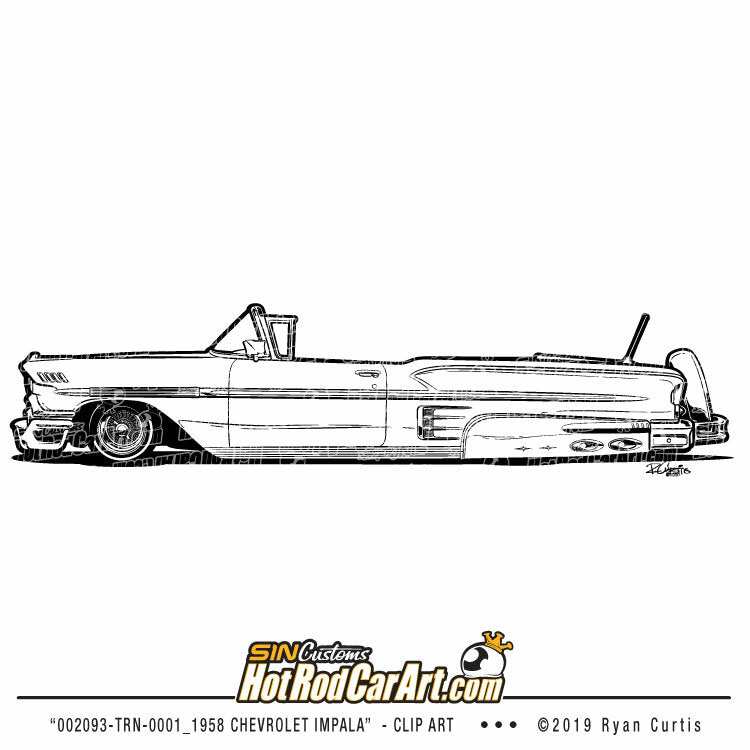 002093-TRN-0001_1958 Chevrolet Impala - Clip Art