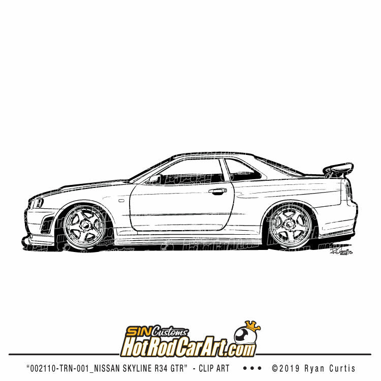 002110-TRN-0001_Nissan Skyline R34 GTR - Clip Art