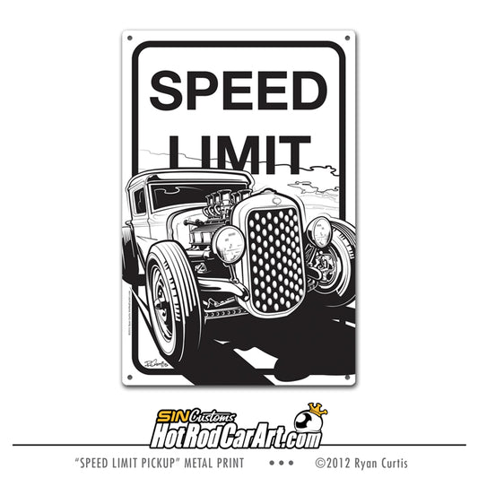 Speed Limit Pickup - Metal Street Sign