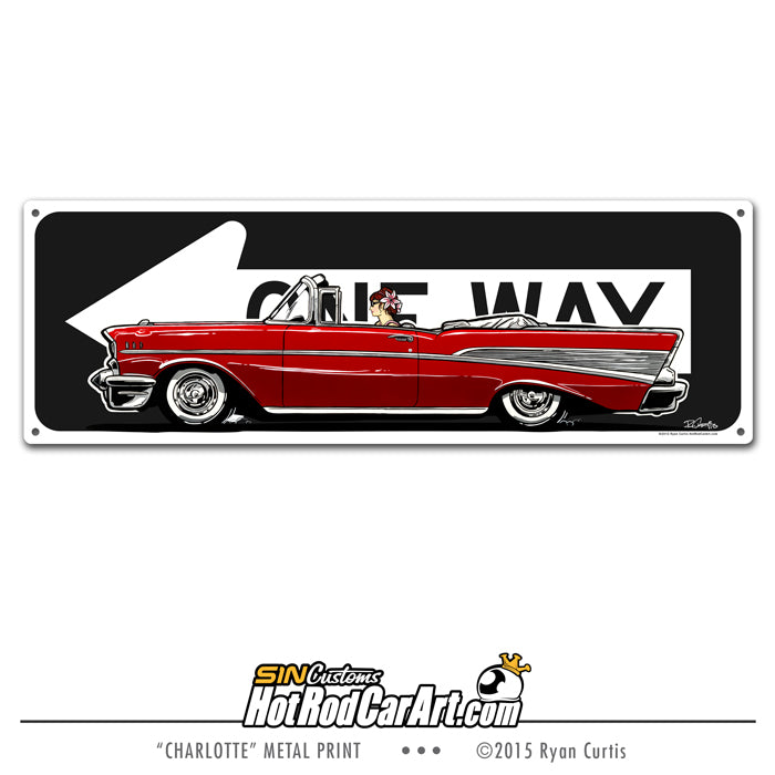 1957 Belair - Charlotte - One Way Sign
